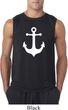 Mens Sailing Shirt White Anchor Sleeveless Tee T-Shirt