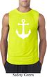 Mens Sailing Shirt White Anchor Sleeveless Tee T-Shirt