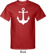 Mens Sailing Shirt White Anchor Tall Tee T-Shirt