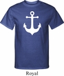 Mens Sailing Shirt White Anchor Tall Tee T-Shirt