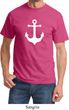 Mens Sailing Shirt White Anchor Tee T-Shirt