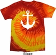 Mens Sailing Shirt White Anchor Tie Dye Tee T-shirt