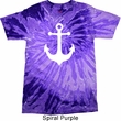 Mens Sailing Shirt White Anchor Tie Dye Tee T-shirt