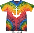 Mens Sailing Shirt White Anchor Tie Dye Tee T-shirt