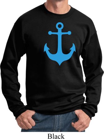 Mens Sailing Sweatshirt Blue Anchor Sweat Shirt