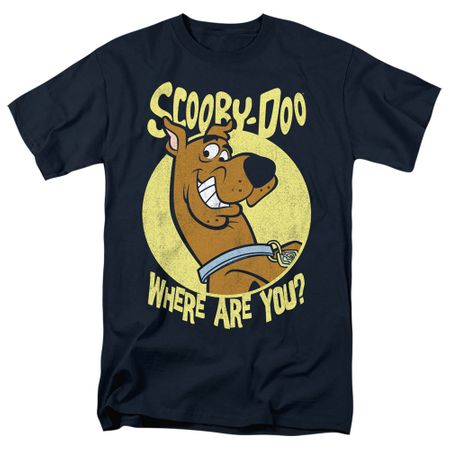 Mens Scooby Do WHERE ARE YOU T-shirt - Navy