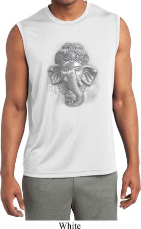 Mens Shirt 3D Ganesha Lights Sleeveless Moisture Wicking Tee