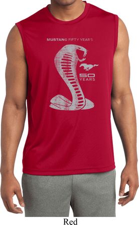 Mens Shirt 50 Years Cobra Sleeveless Moisture Wicking Tee T-Shirt