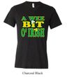 Mens Shirt A Wee Bit Irish Shamrock Ti Blend V-neck Tee T-Shirt