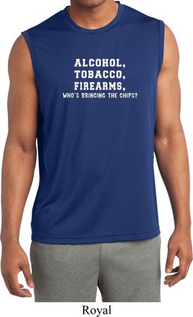 Mens Shirt Alcohol Tobacco ATF Sleeveless Moisture Wicking Tee T-Shirt