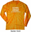 Mens Shirt Alcohol Tobacco Firearms Long Sleeve Tie Dye Tee T-shirt