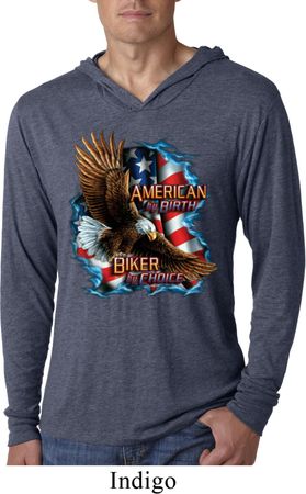 Mens Shirt American By Birth Lightweight Hoodie Tee T-Shirt
