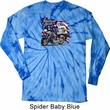 Mens Shirt American Pride Motorcycle Long Sleeve Tie Dye Tee T-shirt