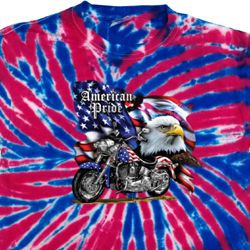 Mens Shirt American Pride Motorcycle Patriotic Tie Dye Tee T-shirt