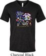 Mens Shirt American Pride Motorcycle Tri Blend V-neck Tee T-Shirt