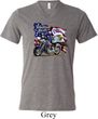 Mens Shirt American Pride Motorcycle Tri Blend V-neck Tee T-Shirt