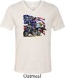 Mens Shirt American Pride Motorcycle Tri Blend V-neck Tee T-Shirt