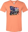 Mens Shirt American Pride Motorcycle Tri Blend V-neck Tee T-Shirt