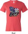 Mens Shirt American Pride Motorcycle Tri Blend V-neck Tee T-Shirt