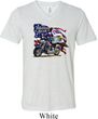 Mens Shirt American Pride Motorcycle Tri Blend V-neck Tee T-Shirt