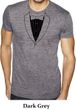 Mens Shirt Basic Black Tuxedo Burnout Tee T-Shirt