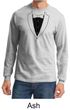 Mens Shirt Basic Black Tuxedo Long Sleeve Tee T-Shirt