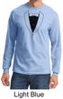 Mens Shirt Basic Black Tuxedo Long Sleeve Tee T-Shirt