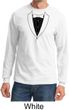Mens Shirt Basic Black Tuxedo Long Sleeve Tee T-Shirt