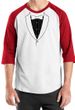Mens Shirt Basic Black Tuxedo Raglan Tee T-Shirt