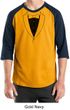 Mens Shirt Basic Black Tuxedo Raglan Tee T-Shirt