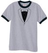 Mens Shirt Basic Black Tuxedo Ringer Tee T-Shirt