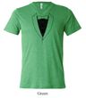 Mens Shirt Basic Black Tuxedo Tri Blend V-neck Tee T-Shirt