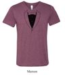 Mens Shirt Basic Black Tuxedo Tri Blend V-neck Tee T-Shirt