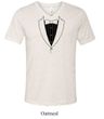 Mens Shirt Basic Black Tuxedo Tri Blend V-neck Tee T-Shirt
