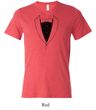Mens Shirt Basic Black Tuxedo Tri Blend V-neck Tee T-Shirt