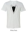 Mens Shirt Basic Black Tuxedo Tri Blend V-neck Tee T-Shirt