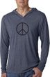Mens Shirt Basic Peace Black Lightweight Hoodie Tee T-Shirt