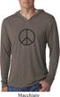 Mens Shirt Basic Peace Black Lightweight Hoodie Tee T-Shirt