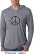 Mens Shirt Basic Peace Black Lightweight Hoodie Tee T-Shirt