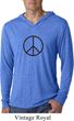 Mens Shirt Basic Peace Black Lightweight Hoodie Tee T-Shirt