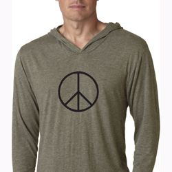 Mens Shirt Basic Peace Black Lightweight Hoodie Tee T-Shirt