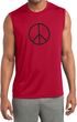 Mens Shirt Basic Peace Black Sleeveless Moisture Wicking Tee T-Shirt