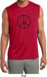 Mens Shirt Basic Peace Black Sleeveless Moisture Wicking Tee T-Shirt