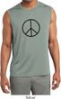 Mens Shirt Basic Peace Black Sleeveless Moisture Wicking Tee T-Shirt