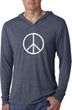 Mens Shirt Basic Peace White Lightweight Hoodie Tee T-Shirt