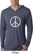 Mens Shirt Basic Peace White Lightweight Hoodie Tee T-Shirt