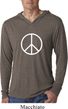Mens Shirt Basic Peace White Lightweight Hoodie Tee T-Shirt