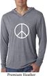 Mens Shirt Basic Peace White Lightweight Hoodie Tee T-Shirt
