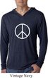 Mens Shirt Basic Peace White Lightweight Hoodie Tee T-Shirt