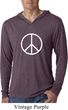 Mens Shirt Basic Peace White Lightweight Hoodie Tee T-Shirt